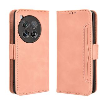 Capa FOXDOCK Protetora para OnePlus 12R | Suporte e Flip de couro PU | À Prova de Choque | Rosa - 1