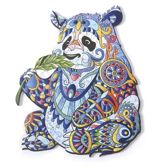 Puzzle 3D DAM | Madeira Policromada | Tamanho A4 | Panda - 1