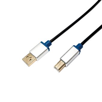 LogiLink 1.5m, USB2.0-A/USB2.0-B cabo USB 1,5 m USB A USB B Macho Preto