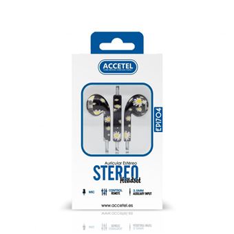 Auriculares com Fio Accetel EP1704 - Preto/Branco - 1