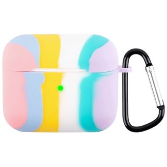 Capa silicone à prova de choque com gancho, rosa/púrpura claro Magunivers para Airpods 3 - 1
