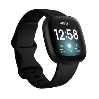 Bracelete de Silicone HSMY Simples para Fitbit Versa 3 / Sense - Preto -Tamanho L - 1