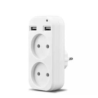 Adaptador de Tomada Universal com Ficha Europeia Orysin | Conversor Portátil com Dupla Porta USB - 1