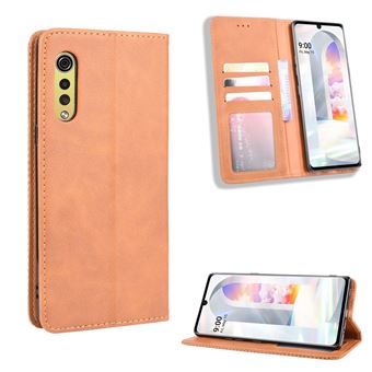 Capa Magunivers Pu Retro Auto-Absorvido Marrom para Lg Velvet - 1