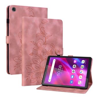 Capa ZURSANA para Lenovo Tab M7 3rd Gen | Couro PU | Lírio Rosa - 1