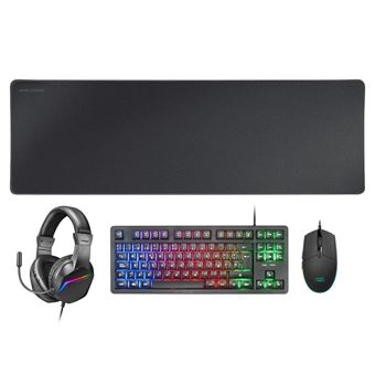 Teclado Gaming com Fios + Rato Mars Gaming MCP-RGB3 | Idioma: Português | Preto - 1