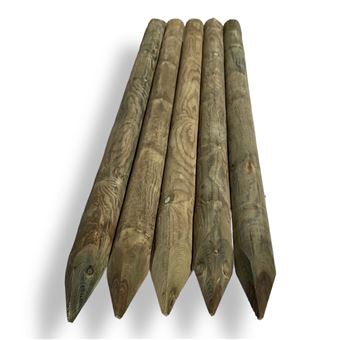 Pacote de 5 Postes Maderterraneo | Redondos | Pinho Tratado | 60x2400 mm - 1