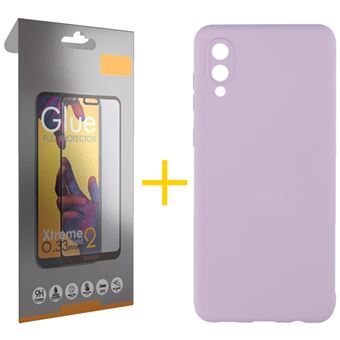 Conjunto 1 x Película de Vidro Full + Capa para Samsung A02 | Silicone Líquido - Roxo - 1