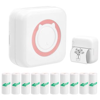 Impressora Bluetooth Térmica de Bolso LKC C15 + 10 Papéis de Impressão- Rosa - 1