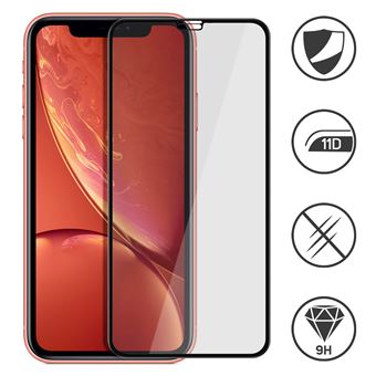 Protetor Avizar de Apple iPhone Xr Vidro Temperado 9H Biselado 11D Bordas Preto - 1