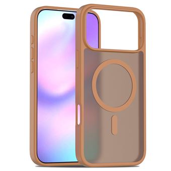 Capa Magnética à Prova de Queda com Toque Suave Fosco QT02 V-REEL para iPhone 14 Plus - Castanho - 1