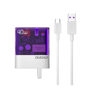 Carregador de telemóvel e conjunto de cabo tipo C DUDAO A40HWT | 40W carga rápida para huawei | roxo - 1
