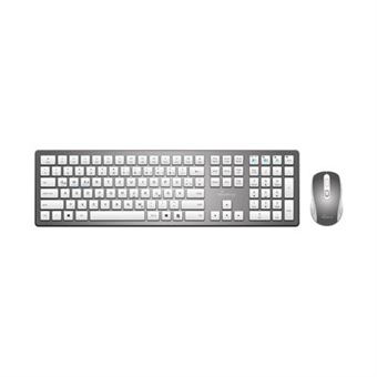 Teclado Wireless + Rato MediaRange MROS135 | Idioma: Alemão | Prateado, Branco - 1