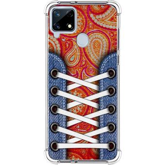 Capa Tumundosmartphone de silicone anti-choque para Realme 7i / Narzo 30A tênis  design 10 desenhos - 1