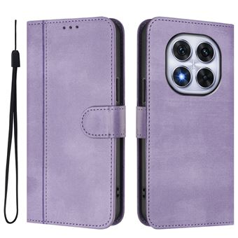 Capa FOXDOCK para Xiaomi Redmi Note 14 Pro 4G | Estilo Vintage | TPU com Textura de Pele Antiderrapante | Compartimentos para Cartões e Suporte | Roxo - 1