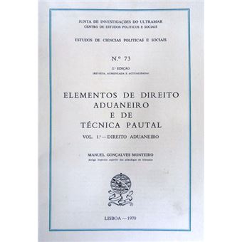Elementos de direito aduaneiro e de técnica pautal. - 1