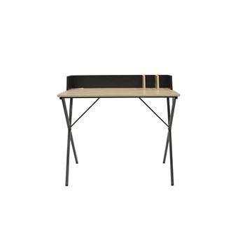 Secretária com Pernas de Metal HKH  Brice - Cinza/Preto - 1