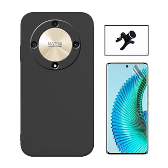 Kit GIFT4ME Película Protectora de Hydrogel Frente + Capa Proteção Traseira Silicone + Suporte Magnético Com Pernas para Honor Magic6 Lite | Preto - 1