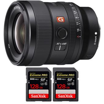 Objetiva Sony FE 24mm f/1.4 GM + 2 SanDisk 128GB Extreme PRO UHS-II SDXC 300 MB/s + PDF 15 técnicas para melhorar as suas fotografias - 1