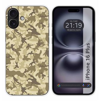 Capa de silicone TUMUNDOSMARTPHONE para iPhone 16 Plus (6.7) | Design de camuflagem de areia - 1