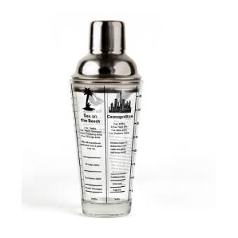Shaker para Cocktails Kikkerland 16OZ com Receitas - 1