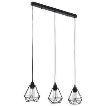 Candeeiro de Teto VidaXL com Design Diamante 3 Lâmpadas E27 Preto - 1