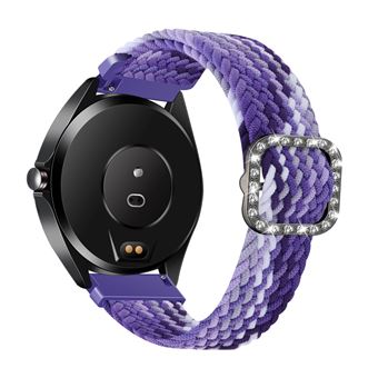 Pulseira de Nylon Trançado em Strass Ajustável 20mm uva Roxa Magunivers para Samsung Galaxy Watch Active - 1