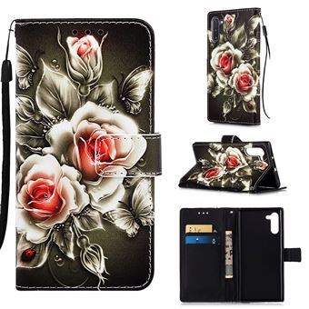 Capa Magunivers PU + TPU Impressão Padrão com Apoio Flor para Samsung Galaxy Note 10/Note 10 5G