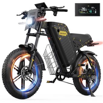 Bicicleta Elétrica de alta resistência VARUN X-Plorer Beast | Bateria de 48V 31,5Ah | preta e amarela - 1