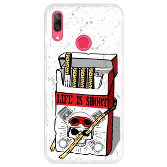 Capa Hapdey para Huawei Y7 2019 - Y7 Prime 2019 Design Caveira, A Vida é Curta em Silicone Flexível e TPU
