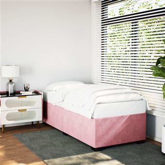 Estrutura de cama vidaXL | 80x200 cm | veludo rosa - 1