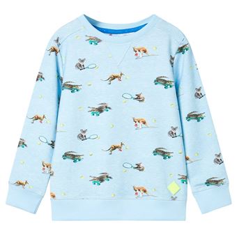 Sweatshirt para Criança vidaXL | Azul-Claro Mesclado | 9 - 10 Anos - 1