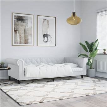Sofá-cama vidaXL | 100x200 cm | couro artificial branco - 1
