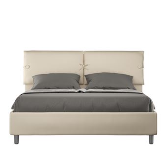 Cama de Casal Queen Size sem Estrado Estofada Ityhome Sleeper | 160x190 cm | Pele Sintética tortora - 1