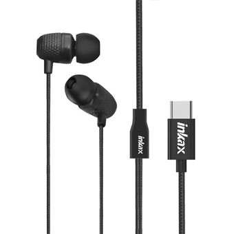Auriculares Inkax USB-C com Fio Botão Multi-Função 1.2m Preto - 1