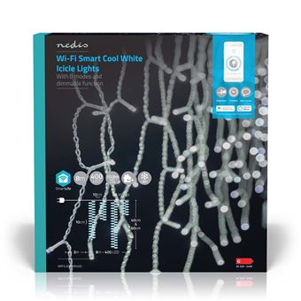 Luzes de Gelo Nedis | Wi-Fi | Branco Frio | 80 Gotas | 400 LEDS | 8 m - 1
