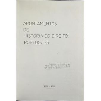 Apontamentos de história do direito português. - 1