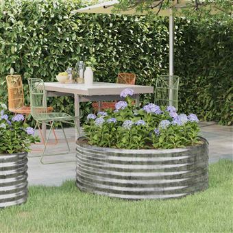 Canteiro Elevado de Jardim vidaXL | 100x100x36 | aço galvanizado prateado - 1