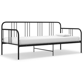 Sofá-cama vidaXL 90x200 cm metal preto - 1