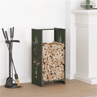 Suporte para lenha vidaXL | aço laminado a frio verde azeitona - 1