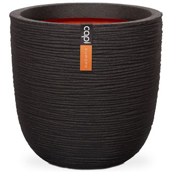 Vaso Oval Capi Nature Rib | 43x41 cm | Preto KBLR933 - 1