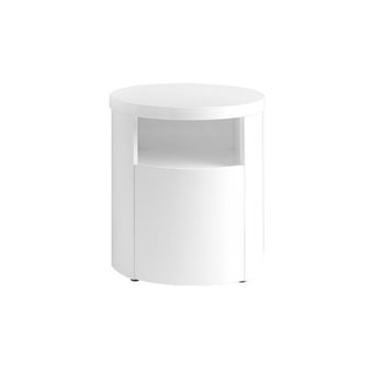 Mesa de Cabeceira Angel Cerda 7006 com Gaveta Oculta | MDF Lacado a Branco Brilhante | 55 x 48 x 48 cm - 1