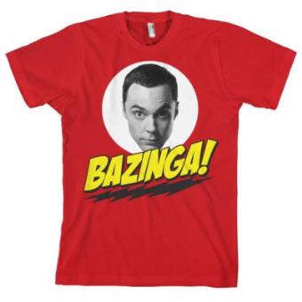 T-Shirt Bazinga Sheldons Head Vermelho Tamanho M - 1