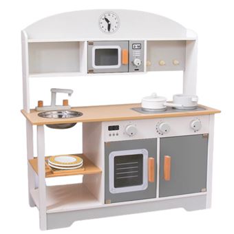 Cozinha de Brincar BEUNIK de Madeira com Acessórios | Idade Mínima: 2 Anos | 68x26x72cm | Branco - 1