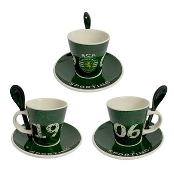 Conjunto de Café SIMPLY (Chávena+Pires+Colher) Sporting 1906 Sp1056 - 1