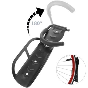 Gancho de Parede Vermelho PrimeMatik para Pendurar Roda de Bicicleta Ajustável - 1