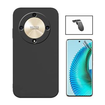 Kit GIFT4ME Película Protectora de Hydrogel Frente + Capa Proteção Traseira Silicone + Suporte de Carro Magnético L para Honor Magic6 Lite | Preto - 1