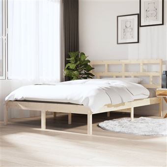 Estrutura de cama vidaXL | 140x190 cm | pinho maciço - 1