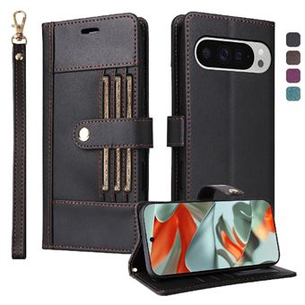 Capa Carteira Flip ZURSANA para Google Pixel 9 Pro XL com Bloqueio RFID | Pulseira e 6 Porta-Cartões - Preto - 1