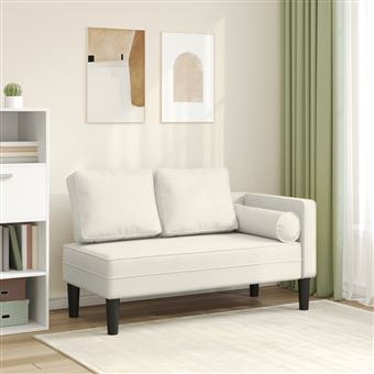 Chaise lounge com almofadões vidaXL | veludo creme - 1
